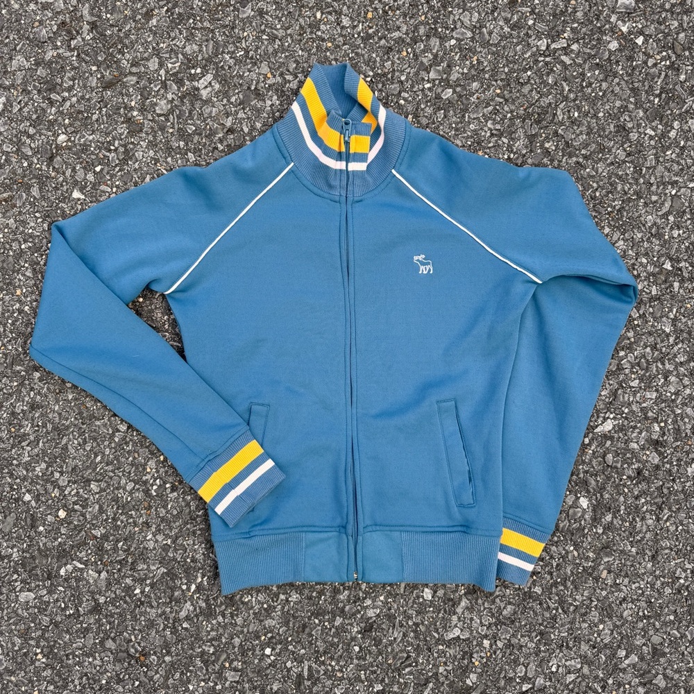 Abercrombie & Fitch Jacket Woman’s S Blue  Moose Logo Full Zip High Neck